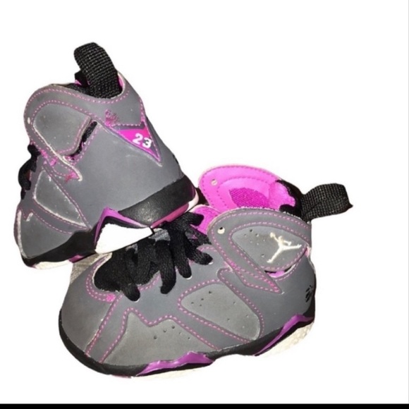Air Jordan 7 Retro Shoes Gray-Fuchsia Flash Style 705417-01 - Picture 1 of 6